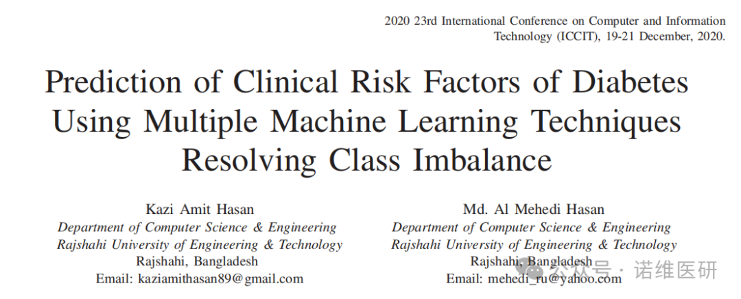 Prediction of Clinical Risk Factors of Diabetes Using Machine Learning