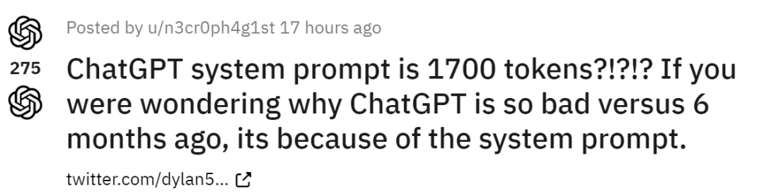 Why ChatGPT Has Become "Lazy" With 1700 Token System Prompt?