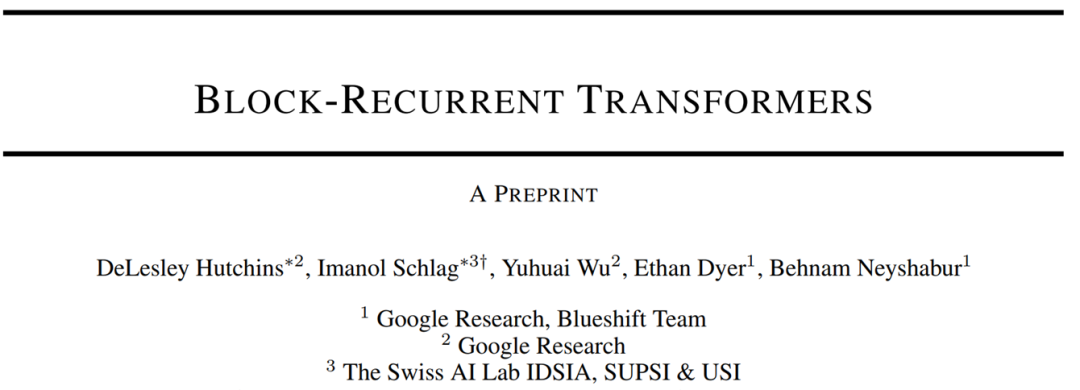 Google Proposes RNN-Based Transformer for Long Text Modeling