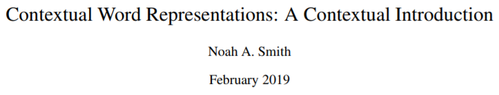 Introduction to Contextual Word Representations in NLP