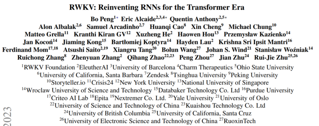 Reinventing RNNs for the Transformer Era: RWKV Model