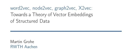 Word2Vec, Node2Vec, Graph2Vec, X2Vec: Theory of Vector Embeddings