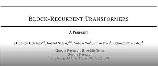 Google Proposes RNN-Based Transformer for Long Text Modeling