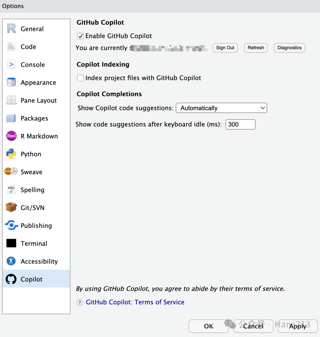 Using GitHub Copilot in RStudio