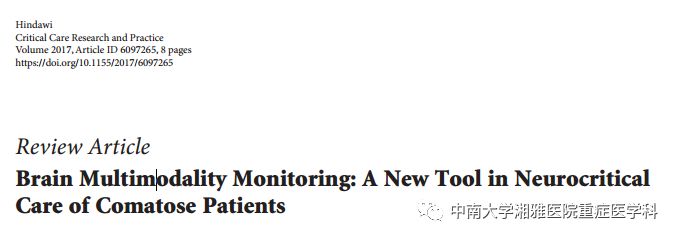 Multimodal Monitoring: A New Tool for Neurocritical Care in Comatose Patients