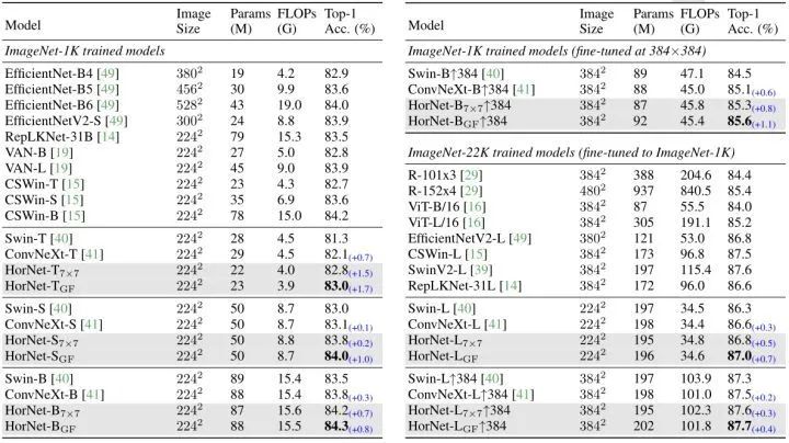 HorNet: Efficient High-Order Spatial Interactions with Recursive Gated Convolutions