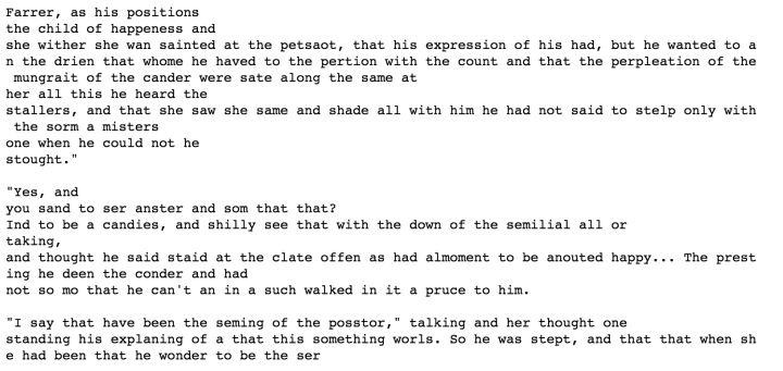 Text Generation with LSTM Based on Anna Karenina
