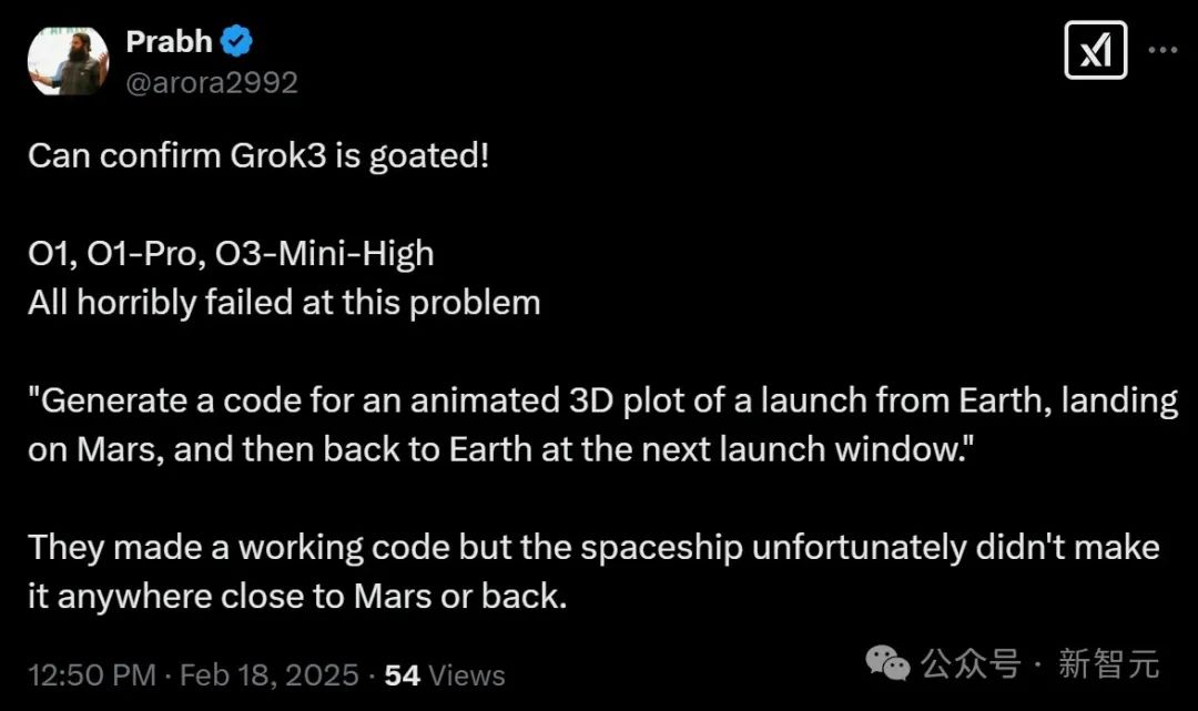 Grok-3 Successfully Generates 3D Code for Earth Launch, Mars Landing, and Return