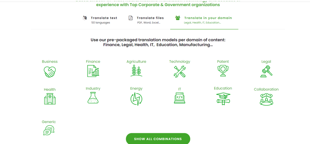 Systran: A Machine Translation Platform with Multi-Industry Models