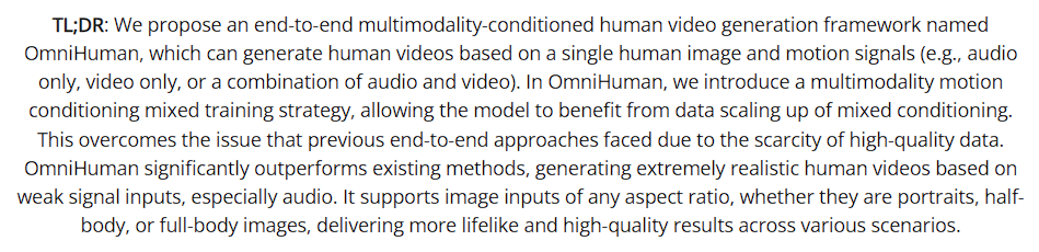 Byte's New Product OmniHuman: High-Quality Human Video Generation