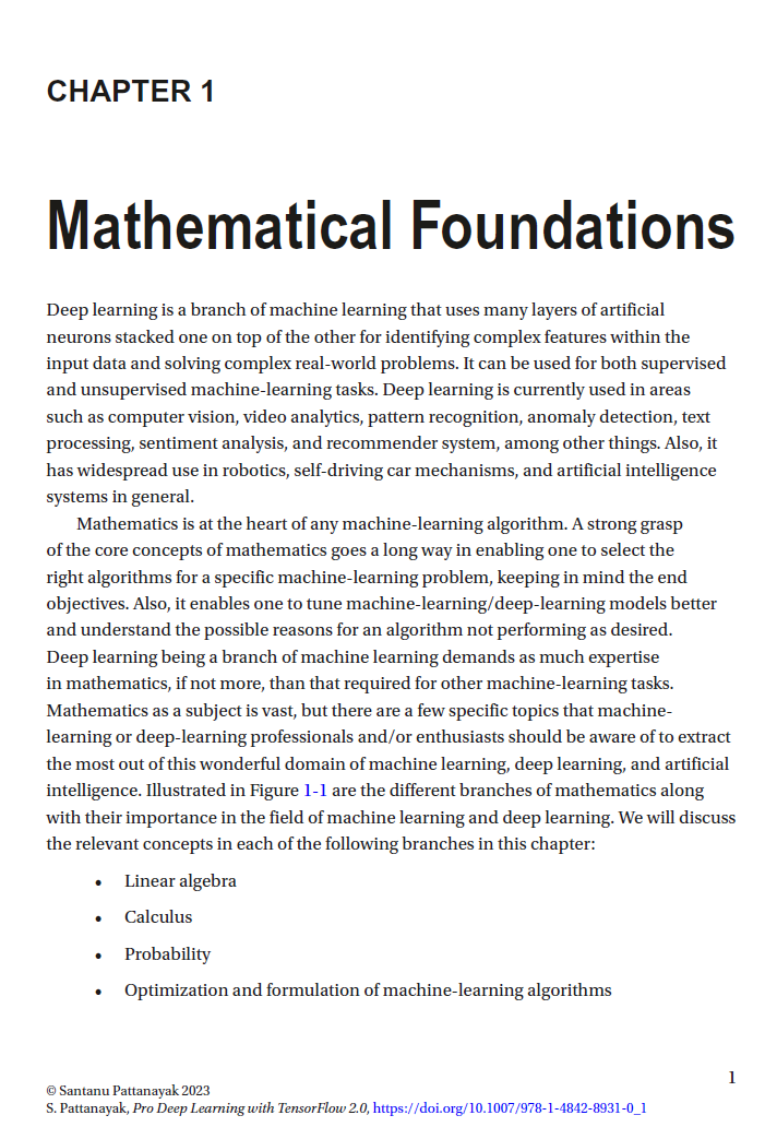 Mathematical Methods for Advanced AI Using TensorFlow 2.0