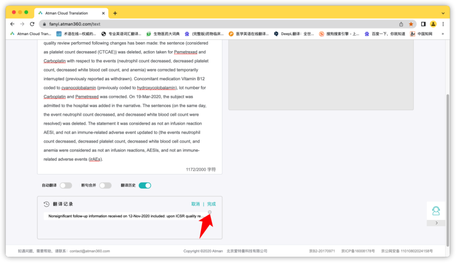 ATMAN: The Translation Tool Focused on the Pharmaceutical Field