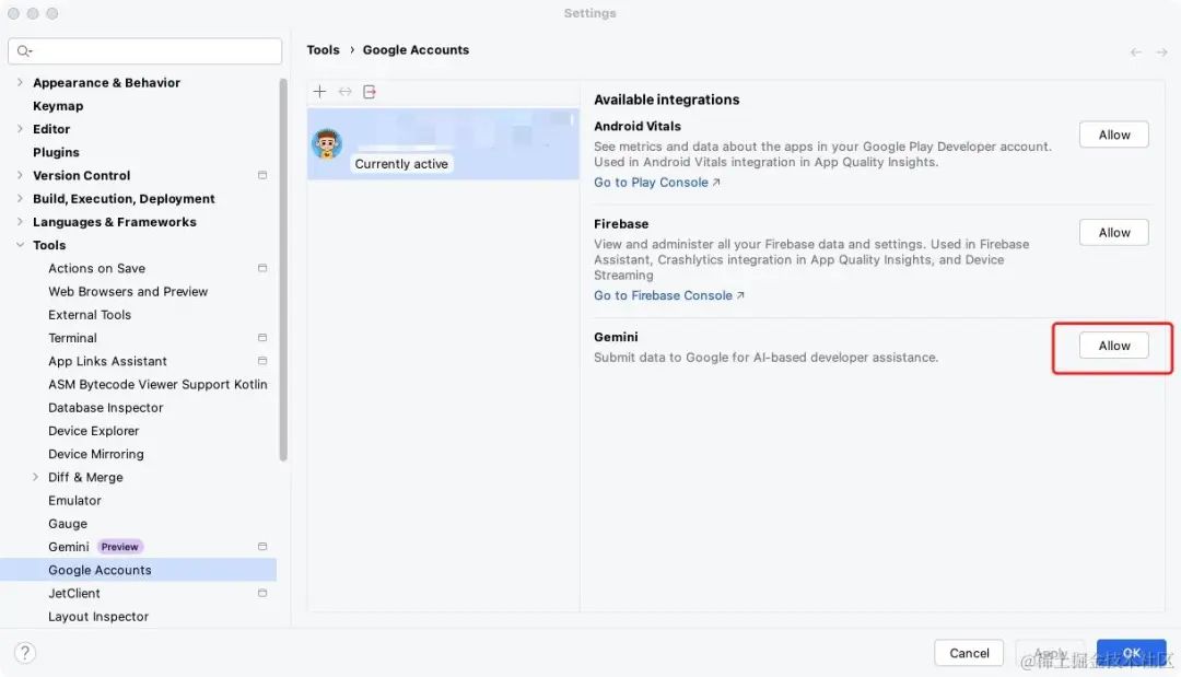 Using Gemini in Android Studio