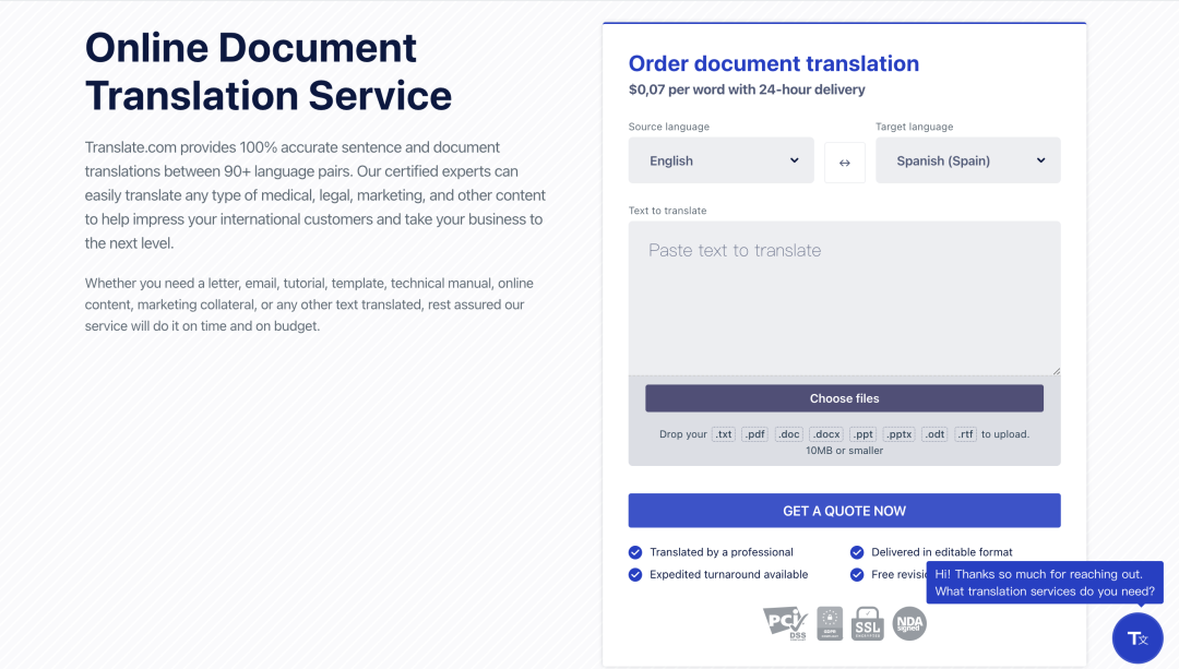 Translate.com: A Hybrid of Machine and Human Translation