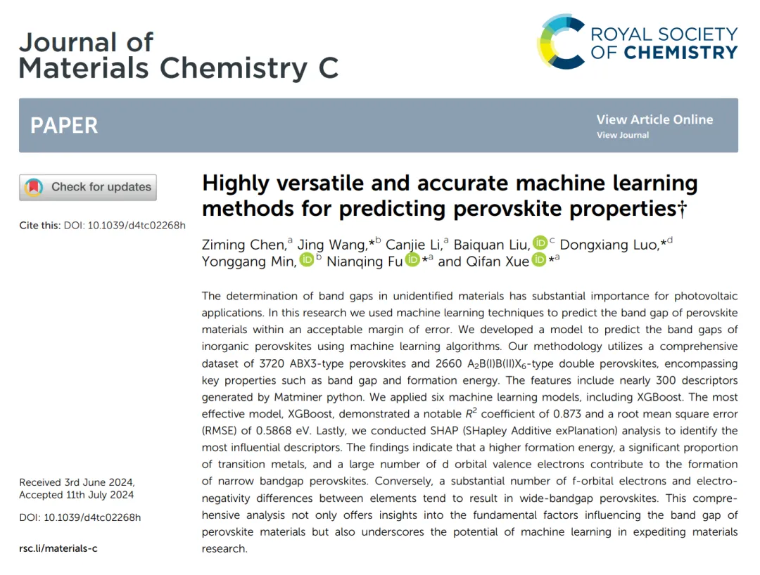 Highly Versatile Machine Learning Methods for Predicting Perovskite Properties