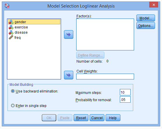 SPSS Operation: Log-Linear Model Tutorial