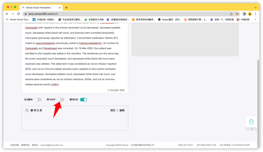 ATMAN: The Translation Tool Focused on the Pharmaceutical Field