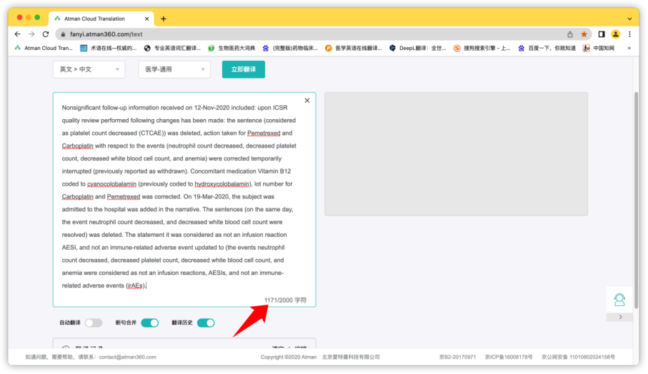ATMAN: The Translation Tool Focused on the Pharmaceutical Field