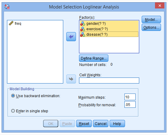 SPSS Operation: Log-Linear Model Tutorial