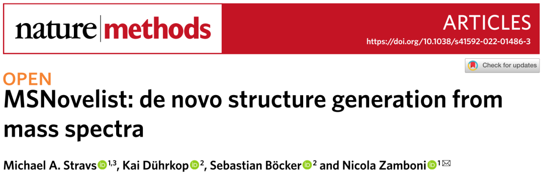 MSNovelist: A New Method for Generating Small Molecule Structures from Mass Spectra