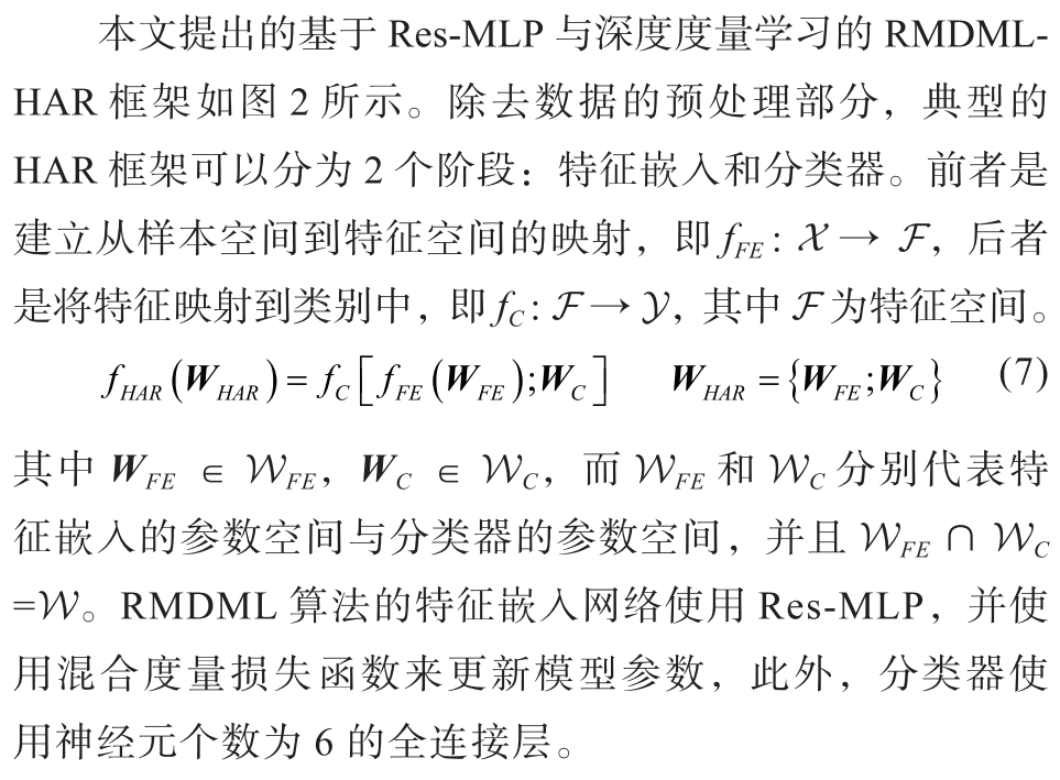 Human Activity Recognition Algorithm Based on IMU Sensors and Deep Metric Learning