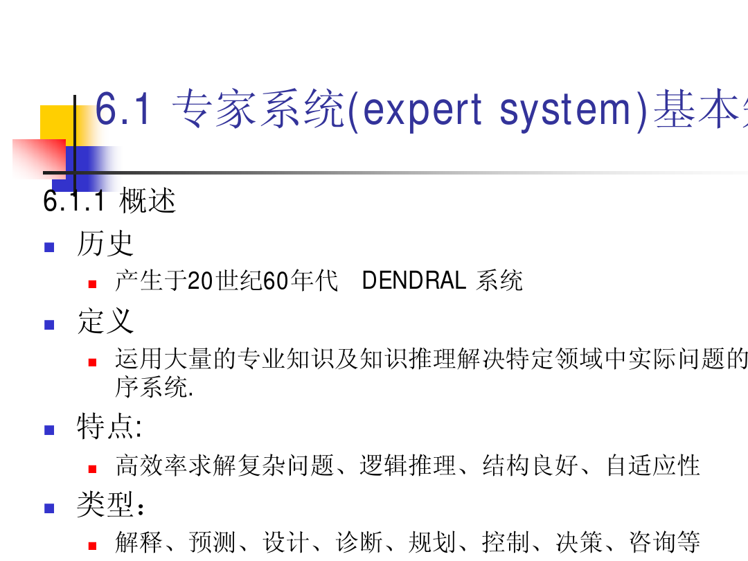 The First Expert System DENDRAL in 1968