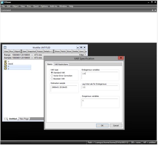 Eviews Time Series Model Operation Guide
