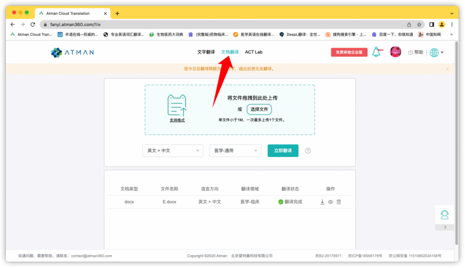 ATMAN: The Translation Tool Focused on the Pharmaceutical Field
