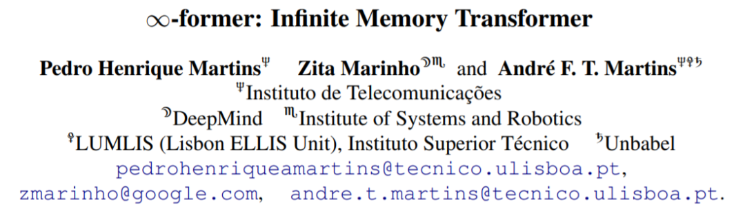 Introducing ∞-former: Infinite Long-Term Memory for Any Length Context